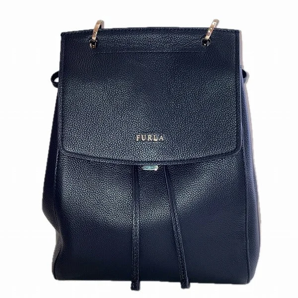 Furla Anita Black Calf Leather Backpack