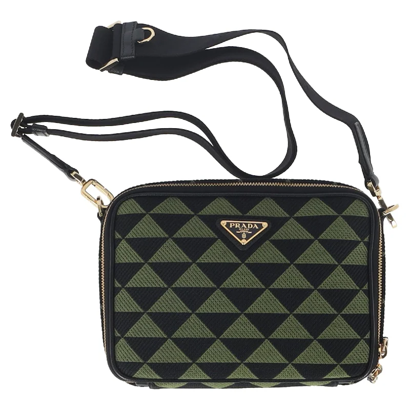 Prada Symbole Triangolo Crossbody Bag in Green Canvas