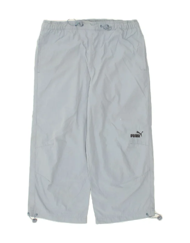 PUMA Mens Crop Tracksuit Trousers Small Blue Polyester