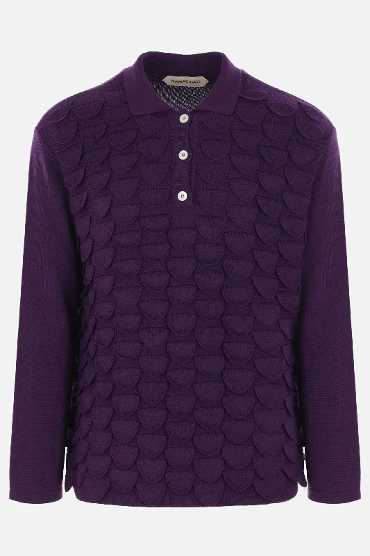 Bird Feather polo sweater in wool