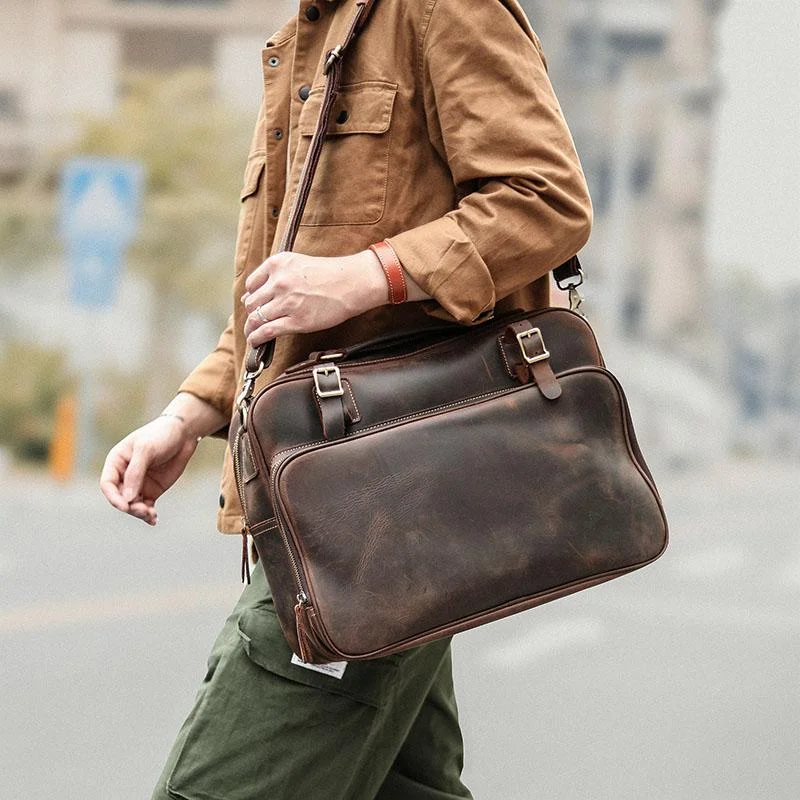 Vintage Dark Brown Mens Leather Briefcase Work Handbag Brown 15'' Computer Briefcase For Men Vintage Dark Brown Mens Leather Briefcase Work Handbag Brown 15'' Computer Briefcase For Men