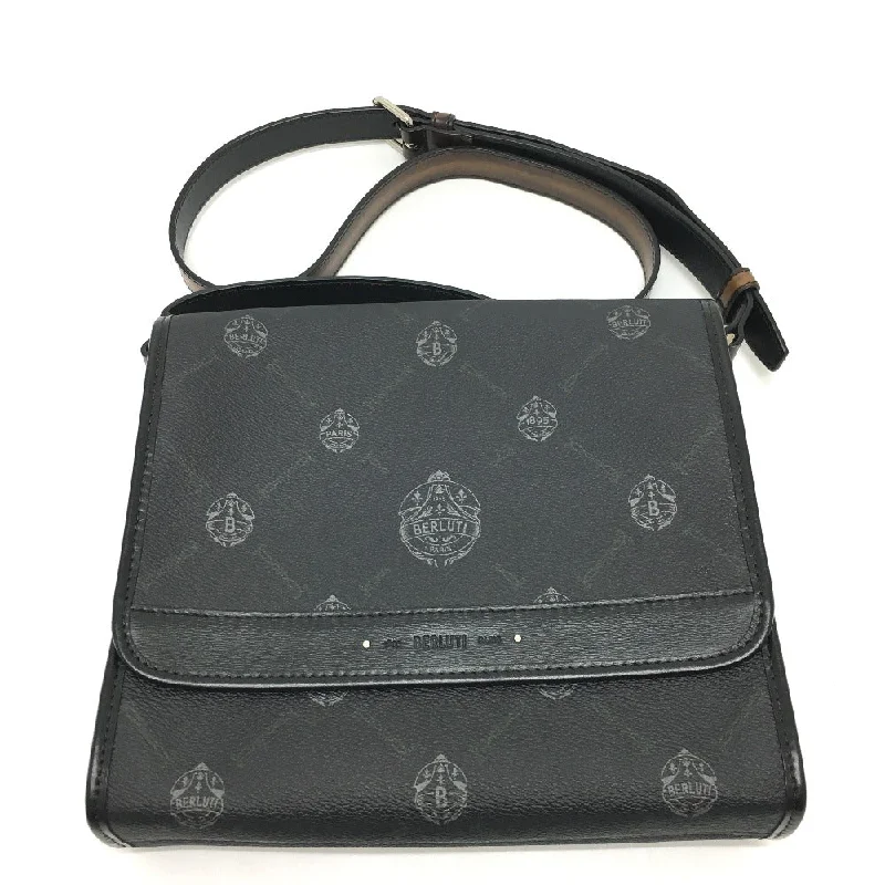 Berluti Shoulder Bag PVC canvas / leather black Flaneur Small