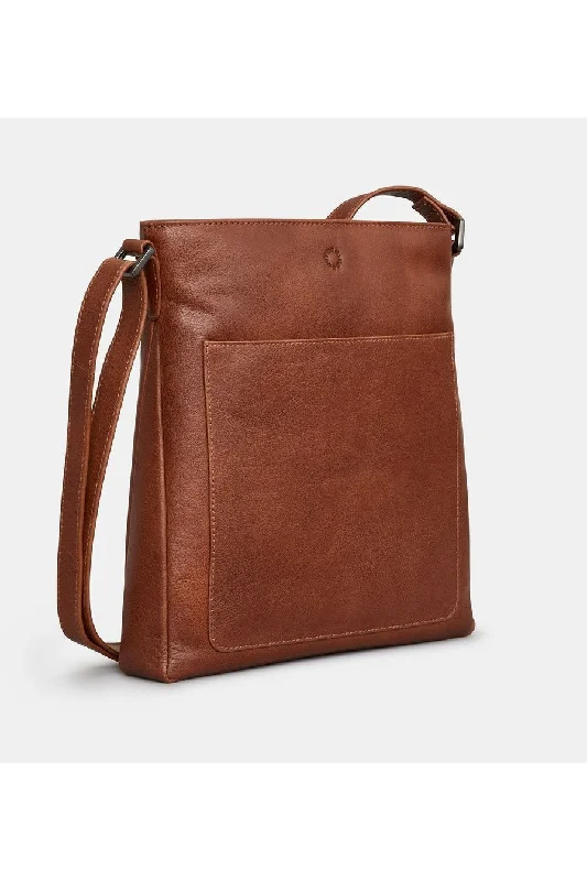 Yoshi Bryant Leather Cross Body Handbag in brown leather