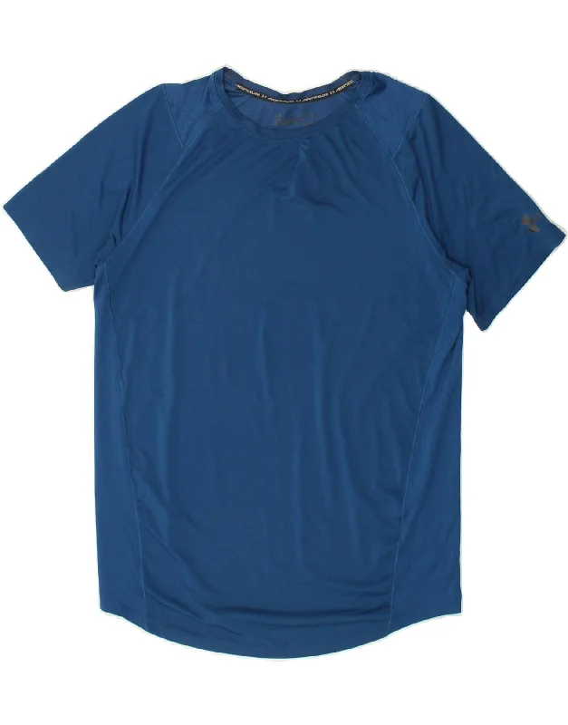 UNDER ARMOUR Mens T-Shirt Top Large Navy Blue Polyester