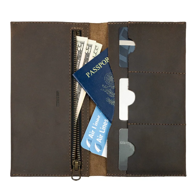 Large Wallet for Passport with Credit Card Slots