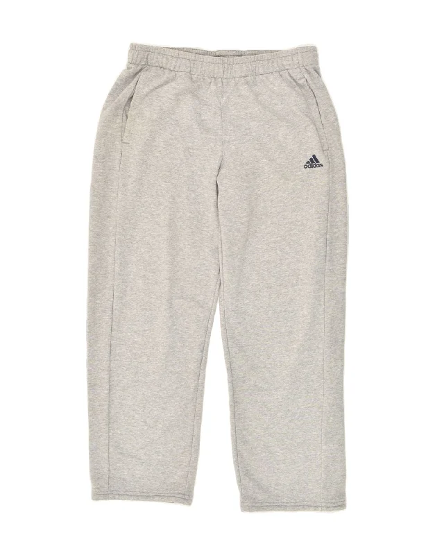 ADIDAS Mens Climalite Tracksuit Trousers Large Grey Cotton