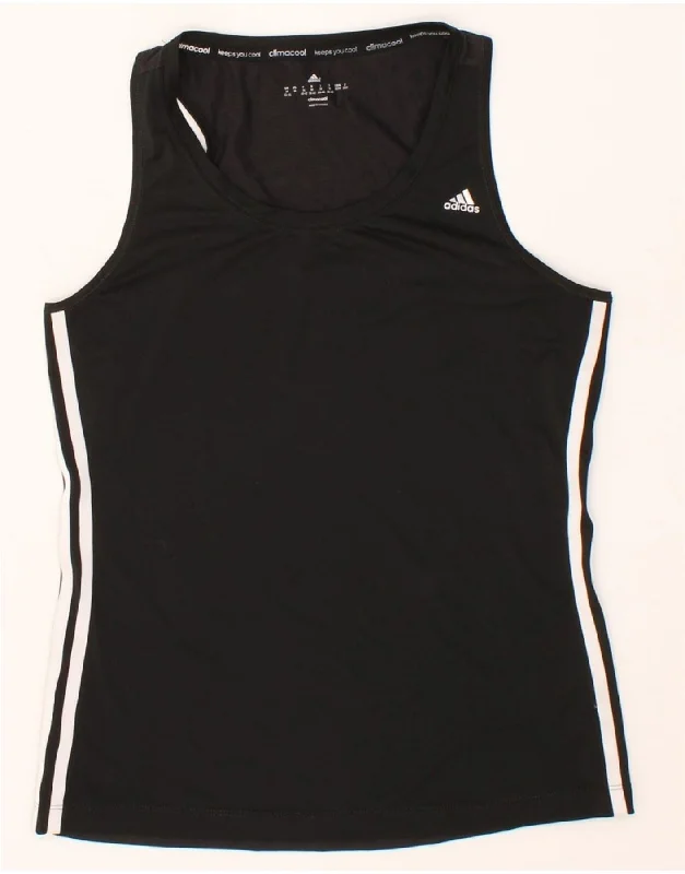 ADIDAS Womens Climacool Vest Top UK 12/14 Medium Black Polyester