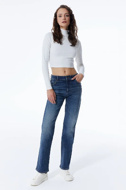 Kylie High Waist 5 Pocket Jeans Dark Blue