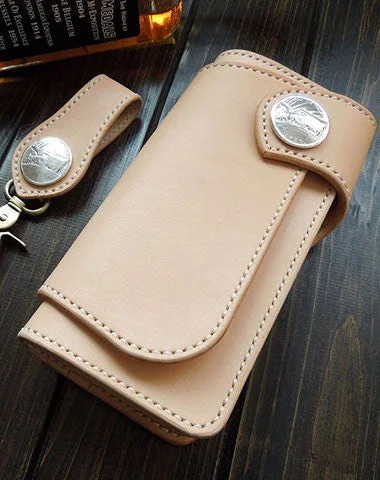 Handmade biker wallets leather chain wallet bifold trucker wallet Cool Long wallets for men Handmade biker wallets leather chain wallet bifold trucker wallet Cool Long wallets for men