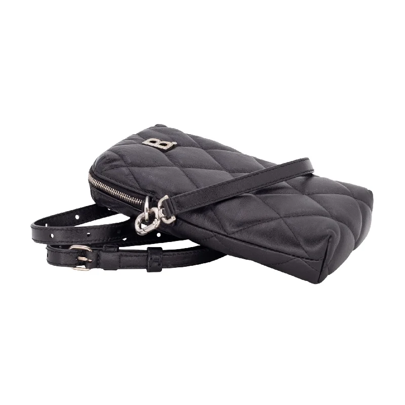 Balenciaga quilted pouch in black leather