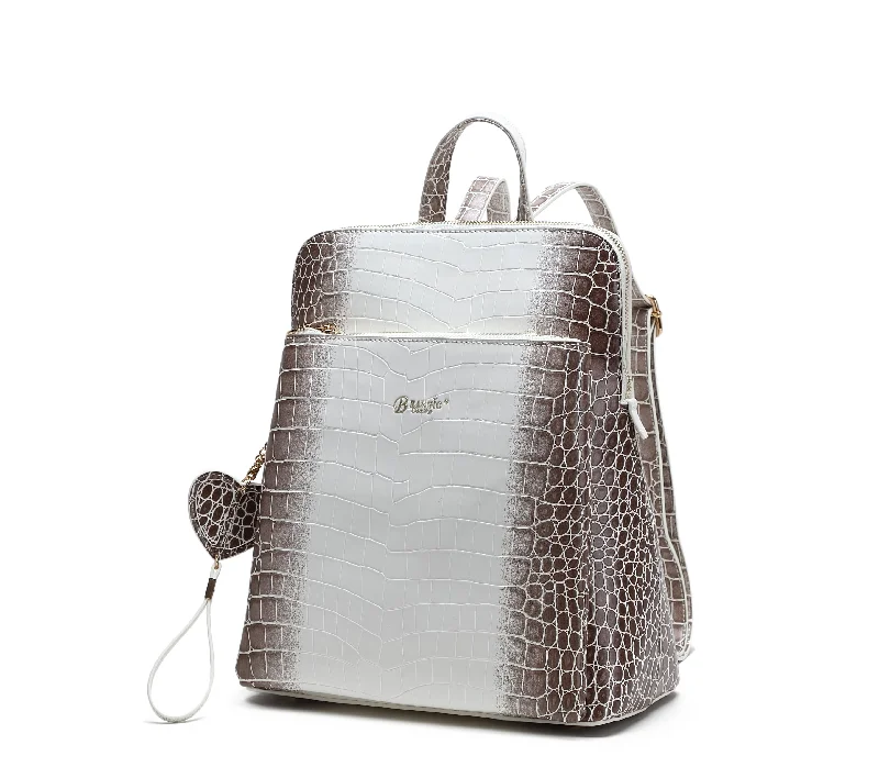 Brangio Croc-Embossed Convertible Backpack