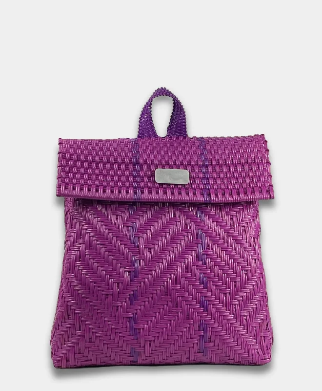 Maria Victoria | Glimmer Purple BK | Upcycled, Handwoven, Backpack
