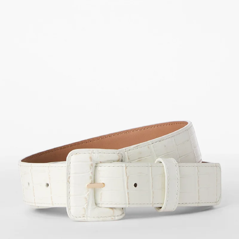 Wide Covered Leather Buckle Belt