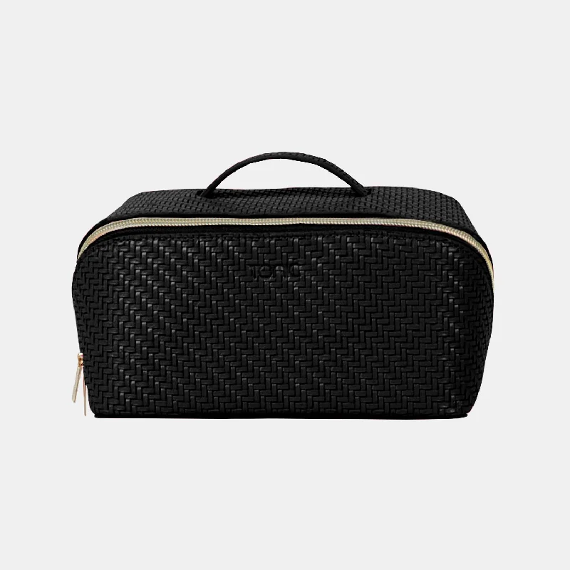 Medium Beauty Bag - Herringbone Licorice