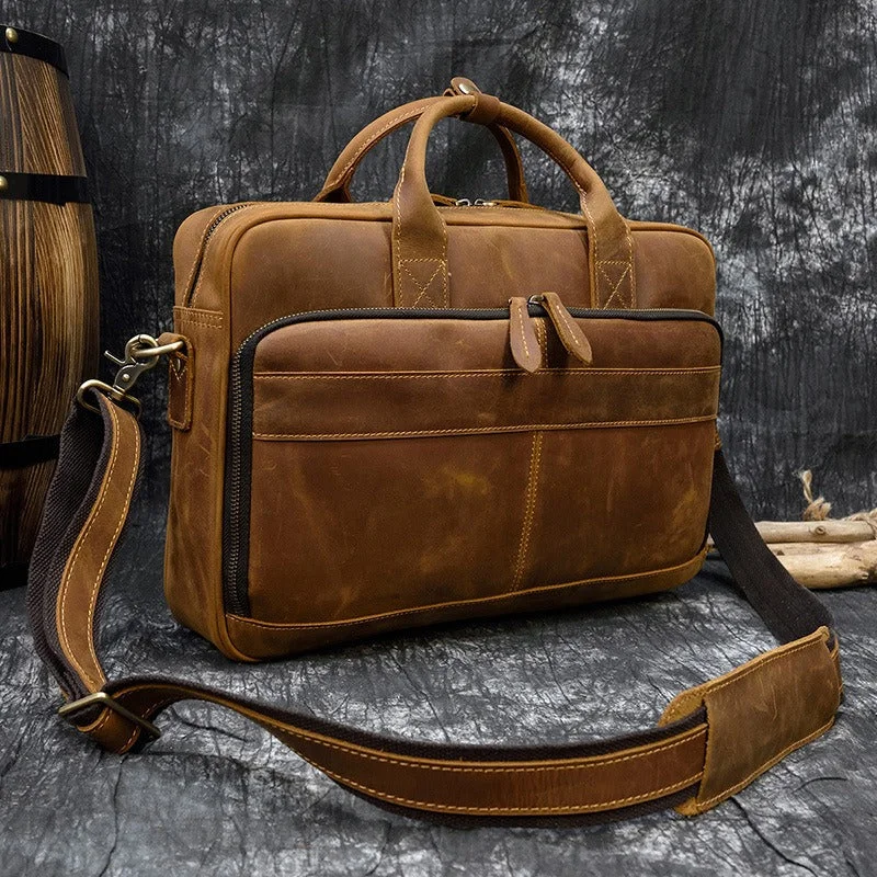 Leather Mens Briefcase Vintage Work Briefcase Business Handbag 15’‘ Laptop Briefcase For Men Leather Mens Briefcase Vintage Work Briefcase Business Handbag 15’‘ Laptop Briefcase For Men