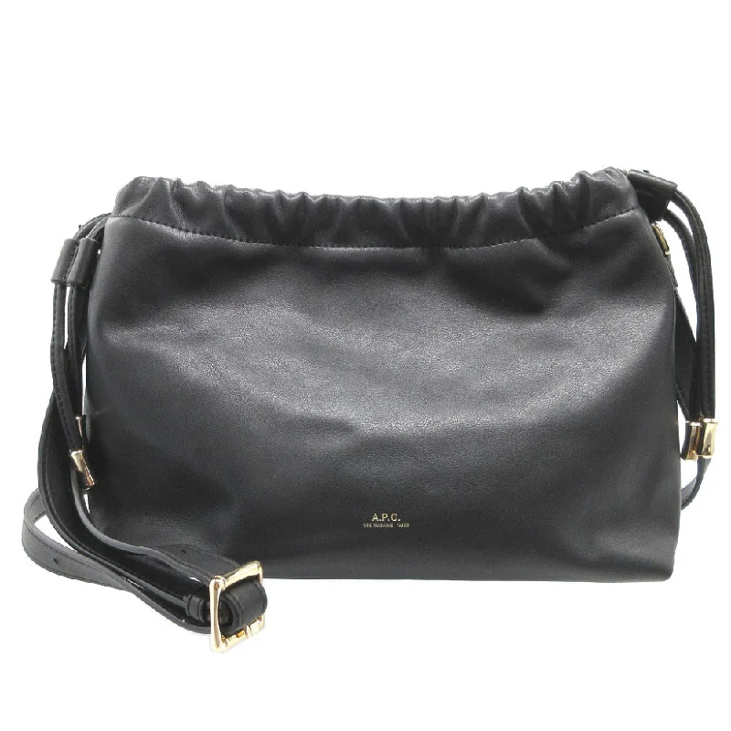 A.P.C. Shoulder Bag Polyurethane, Polyester black Ninon Women Used Authentic