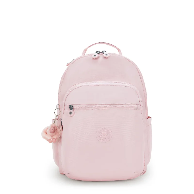 Kipling Seoul Large Metallic 15" Laptop Backpack - Pink Shine