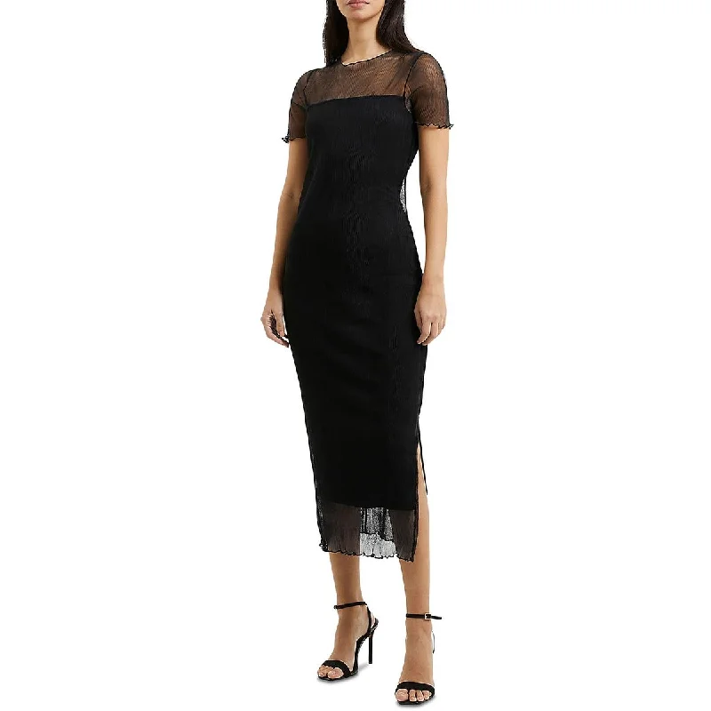 French Connection Womens Pleated  Midi Dress