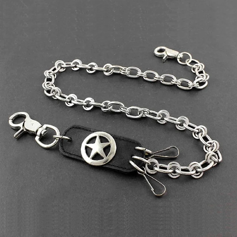 Solid Stainless Steel Star Wallet Chain Cool Punk Rock Biker Trucker Wallet Chain Trucker Wallet Chain for Men Solid Stainless Steel Star Wallet Chain Cool Punk Rock Biker Trucker Wallet Chain Trucker Wallet Chain for Men