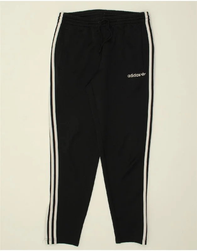 ADIDAS Mens Tracksuit Trousers Medium Black Polyester