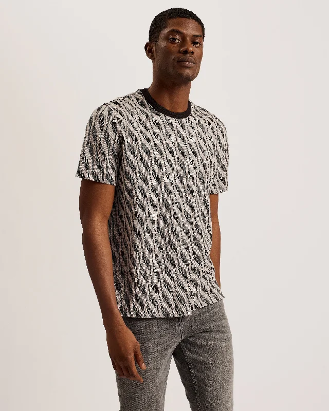 Keiths Short Sleeve Regular Jacquard T-Shirt Brown