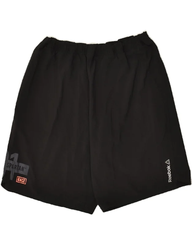 REEBOK Mens Graphic Sport Shorts XL Black Polyester