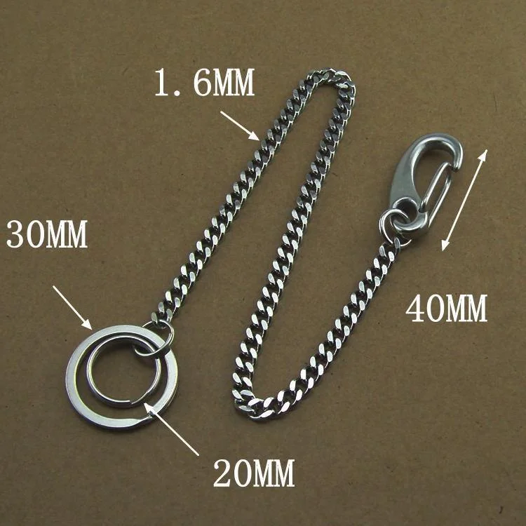 304 Solid Stainless Steel 15inch Wallet Chain Cool Punk Rock Biker Trucker Wallet Chain Trucker Wallet Chain for Men 304 Solid Stainless Steel 15inch Wallet Chain Cool Punk Rock Biker Trucker Wallet Chain Trucker Wallet Chain for Men