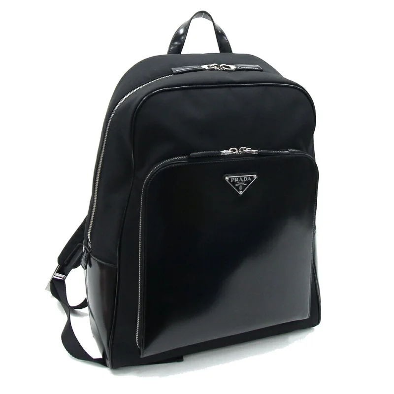 Prada Nylon Leather Backpack (Pre-Owned)