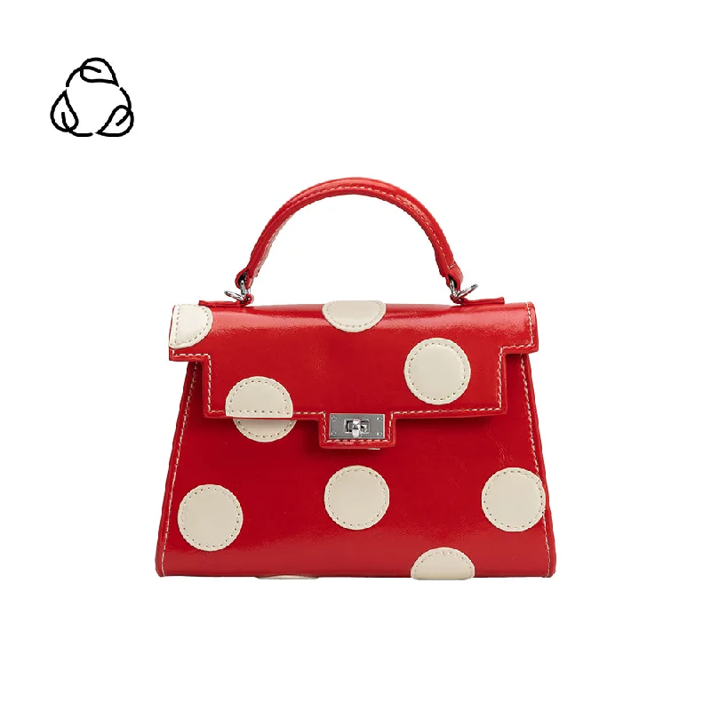 Maisel Red Vegan Leather Top Handle Bag