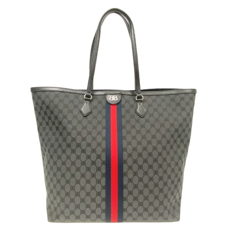 Gucci  Canvas Leather Tote Bag (Pre-Owned)